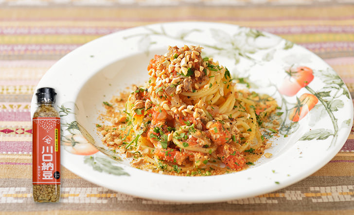 Spagetti di pesce e natto（納豆さんまパスタ）いろはレシピ#20