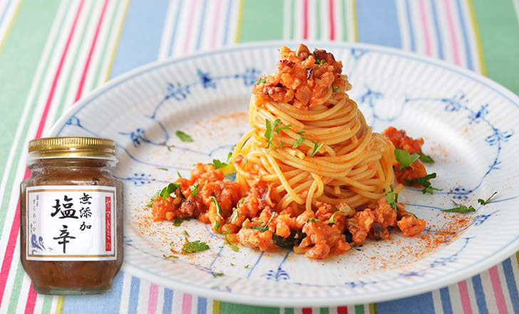 Spagetti al sugo di polpo（塩辛とタコのスパゲティ）いろはレシピ#21